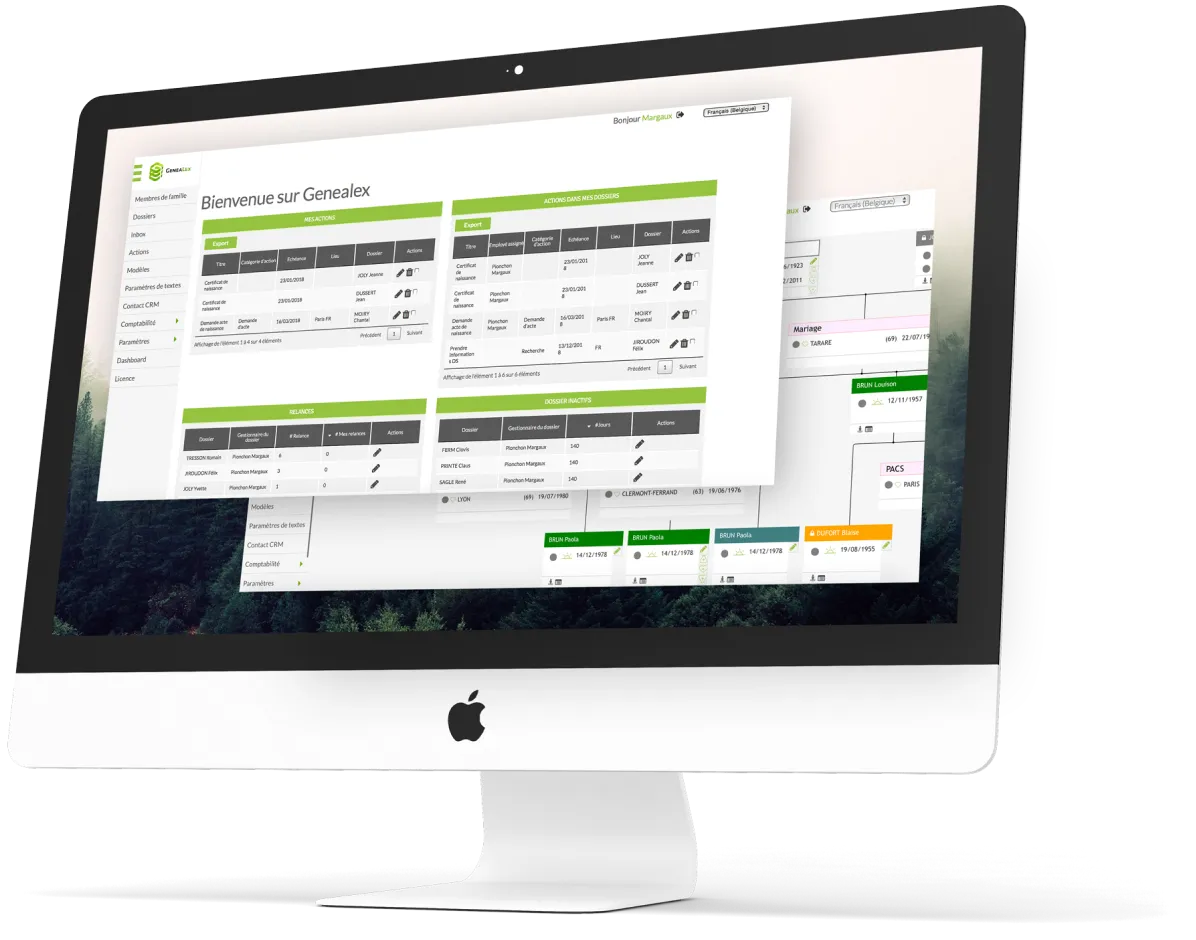 Interface Genealex sur Mac